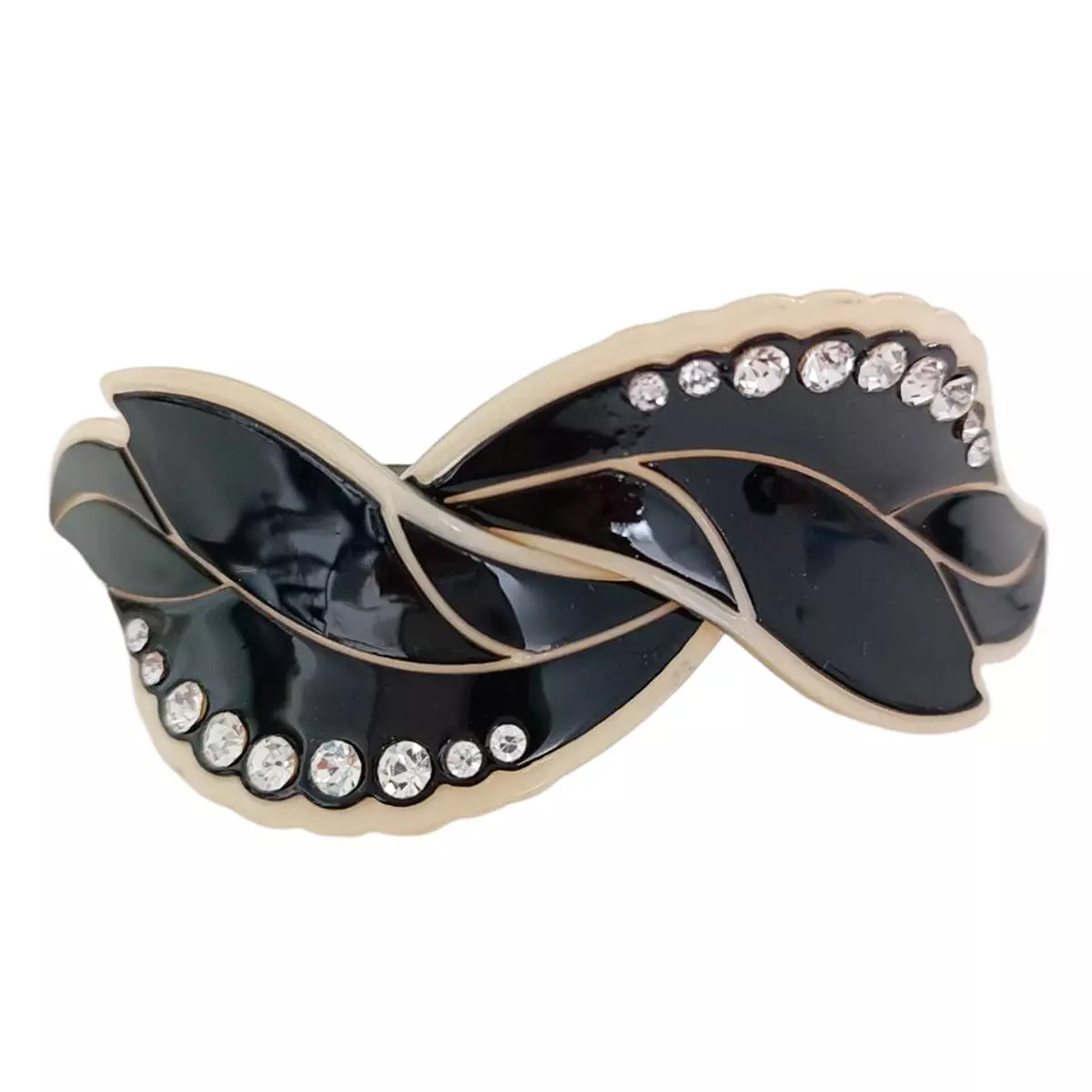 les trésors de lily Barrette créateur 'Sissi' noir 90x35 mm [R7657]