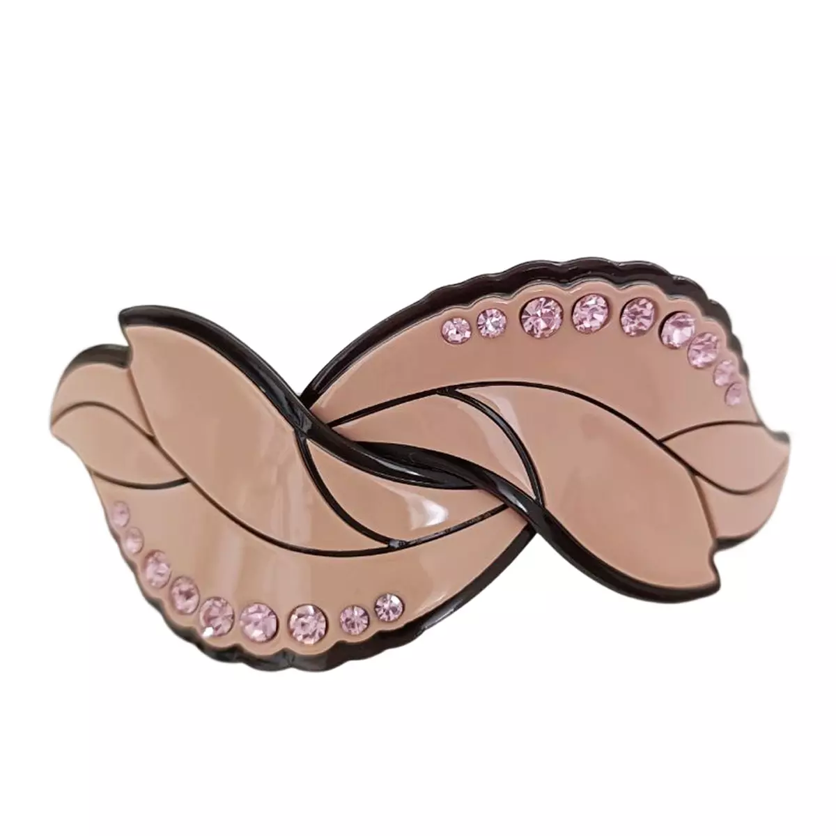 les trésors de lily Barrette créateur 'Sissi' rose 90x35 mm [R7659]