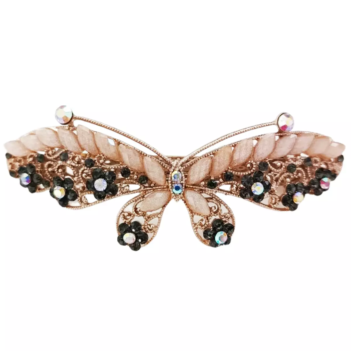 les trésors de lily Barrette créateur 'Sissi' rosé gris 85x30 mm (papillon) [R7507]