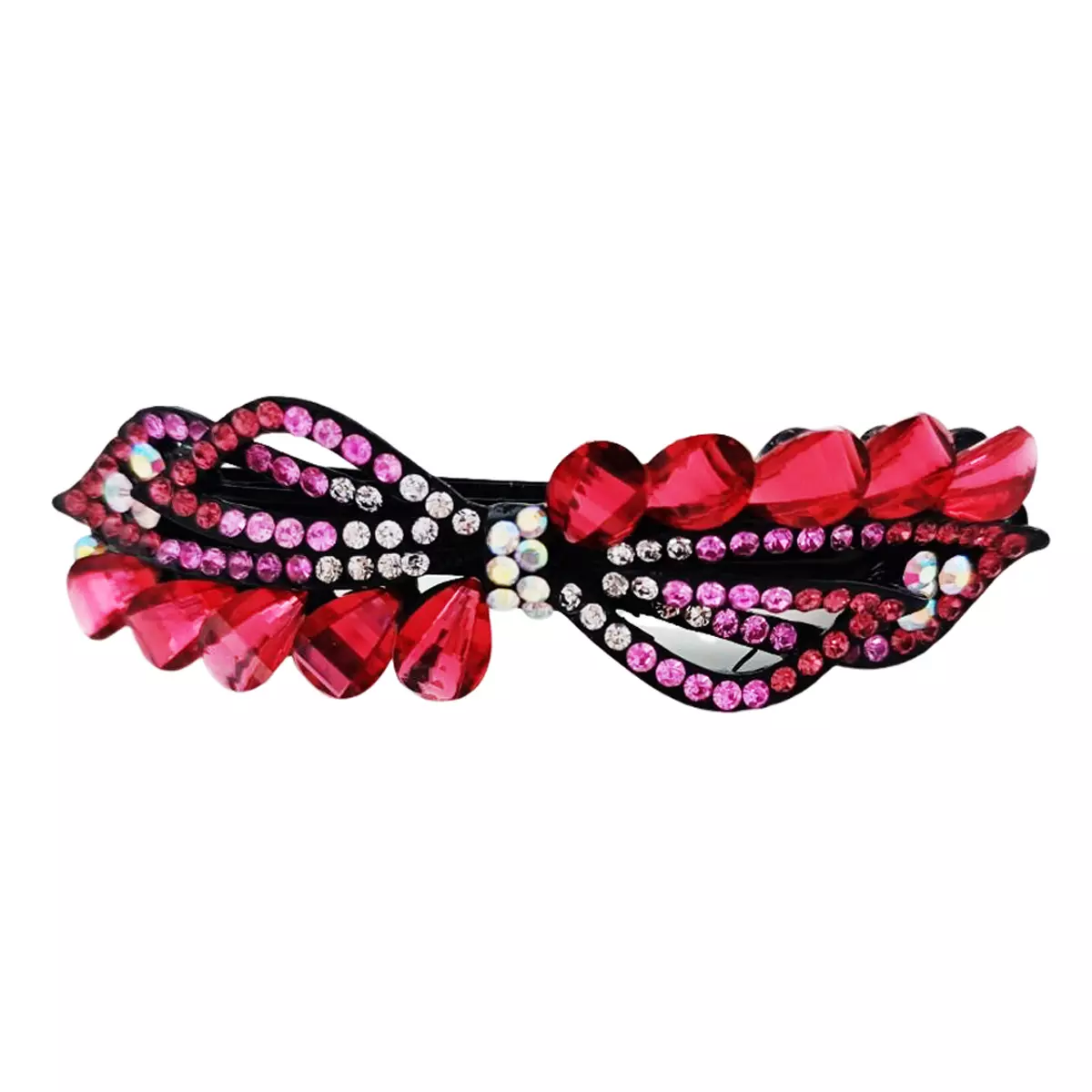 les trésors de lily Barrette créateur 'Sissi' rose noir 8x2 cm [R7514]