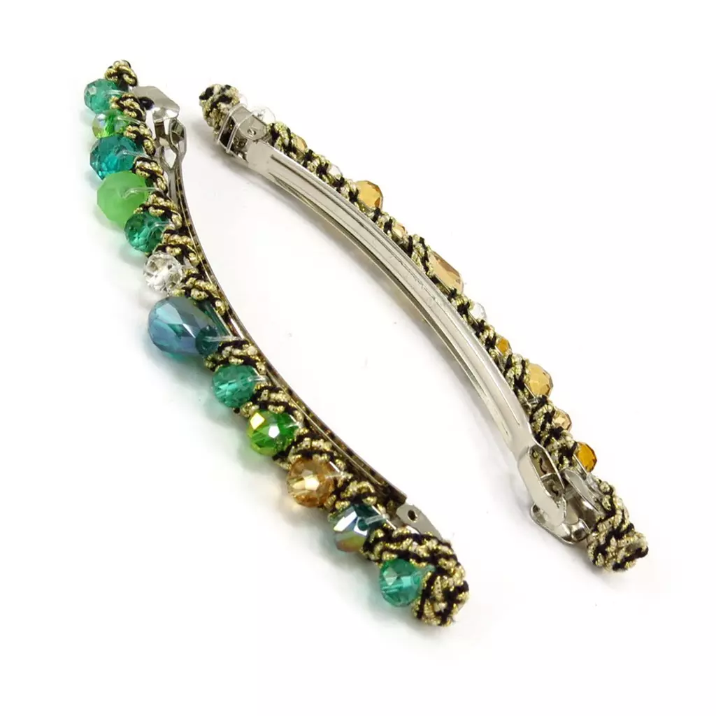 Les Trésors De Lily Barrette Créateur 'Sissi' Vert 10 Cm [R7833]