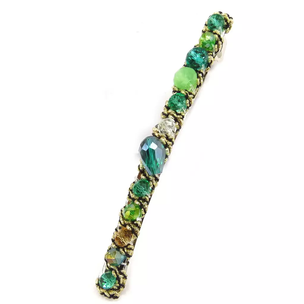 les trésors de lily Barrette créateur 'Sissi' vert 10 cm [R7833]