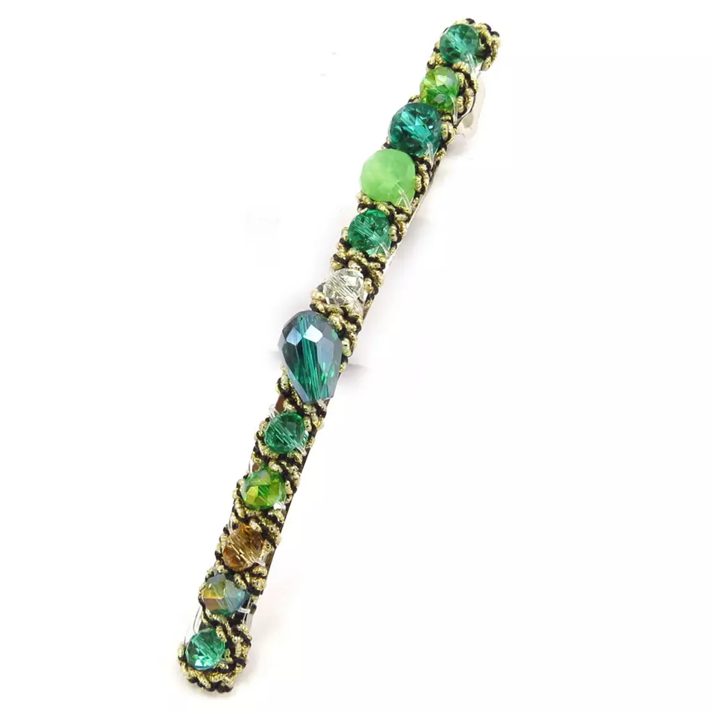 les trésors de lily Barrette créateur 'Sissi' vert 100x9 mm [R6722]