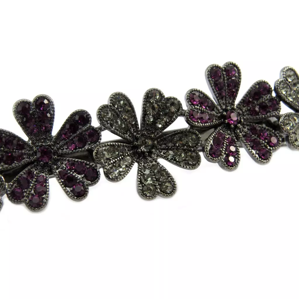 Les Trésors De Lily Barrette Créateur 'Sissi' Violet Gris 78x17 Mm [P6296]