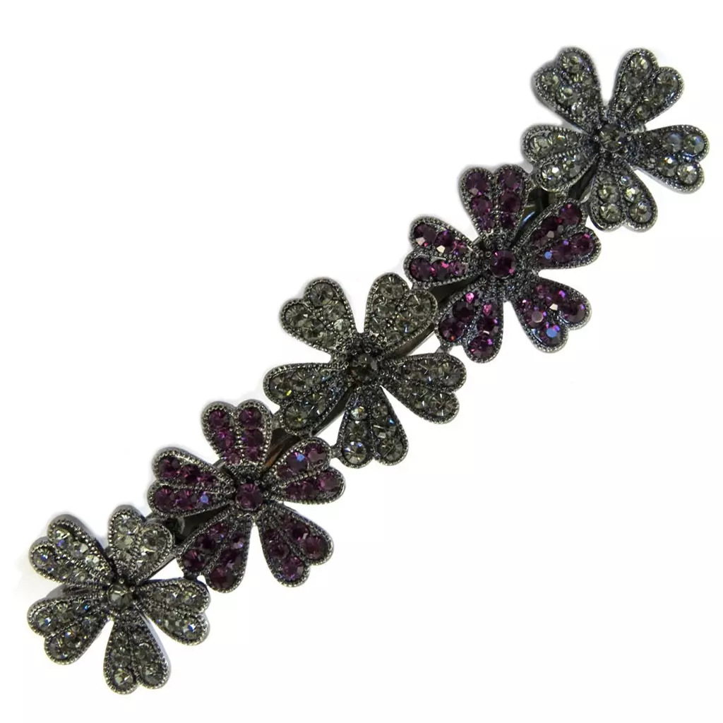 Les Trésors De Lily Barrette Créateur 'Sissi' Violet Gris 78x17 Mm [P6296]