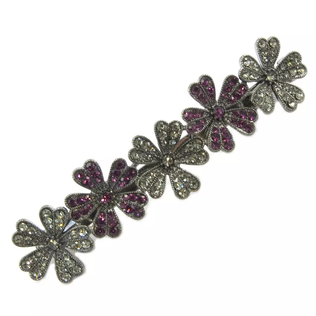 les trésors de lily Barrette créateur 'Sissi' violet gris 78x17 mm [P6296]