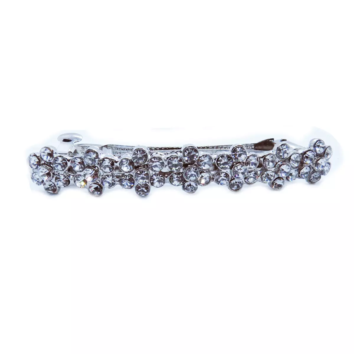Les Trésors De Lily Barrette Cristal 'Sissi' Blanc Argenté 80x12 Mm [R7025]