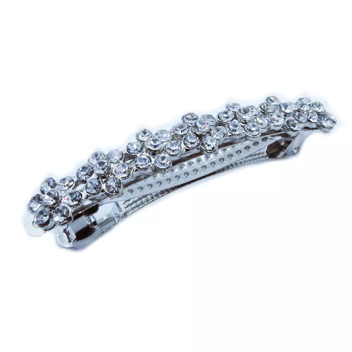 Les Trésors De Lily Barrette Cristal 'Sissi' Blanc Argenté 80x12 Mm [R7025]