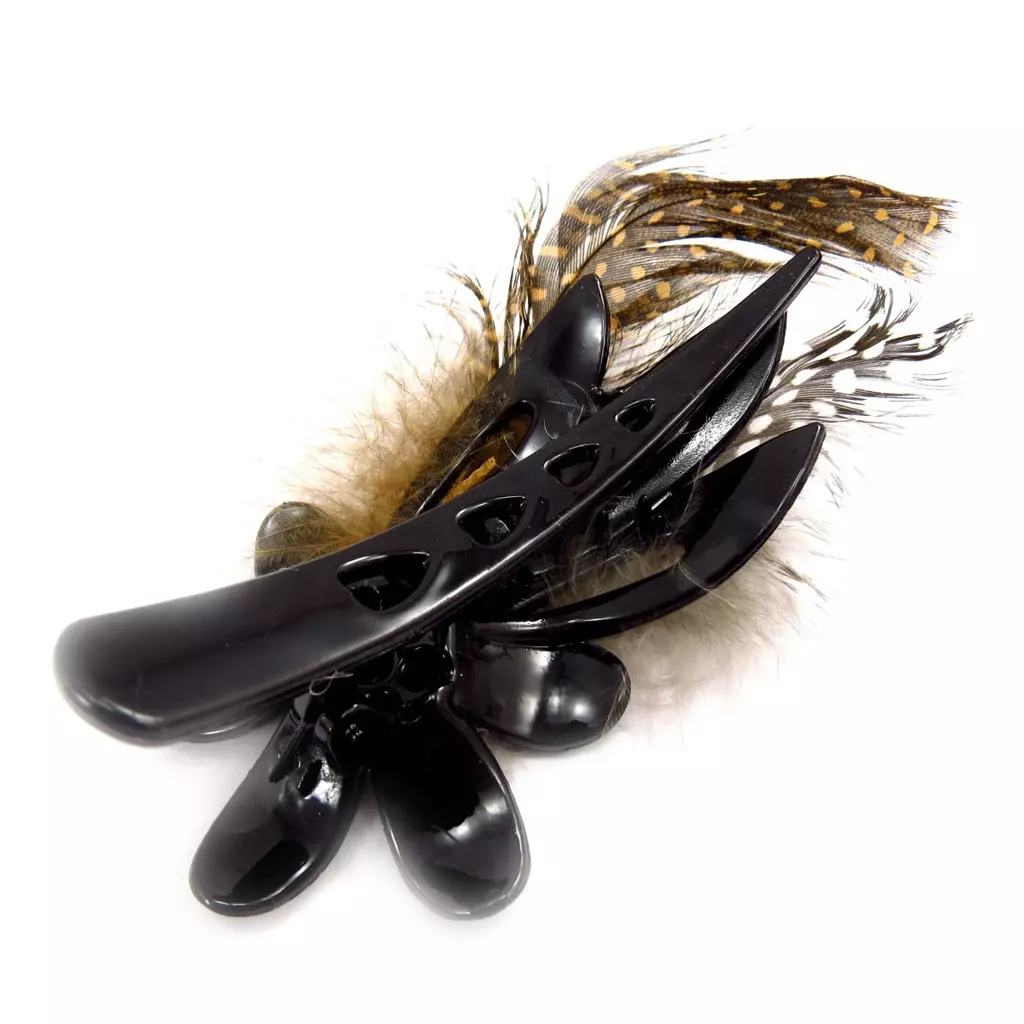 Les Trésors De Lily Barrette Pince Créateur 'Scarlett' Marron 11x5 Cm [K1519]