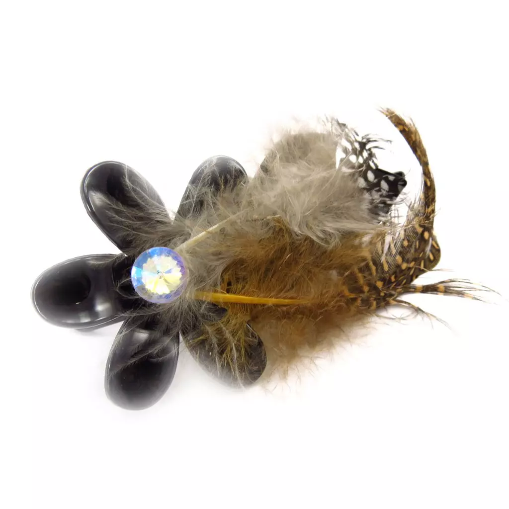 les trésors de lily Barrette pince créateur 'Scarlett' marron 11x5 cm [K1519]