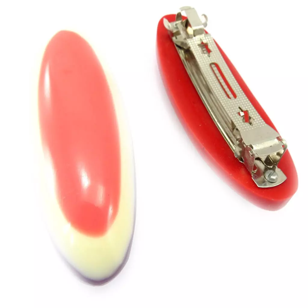 Les Trésors De Lily Barrette Résine 'Coloriage' Rose Beige 11x3 Cm [R7762]