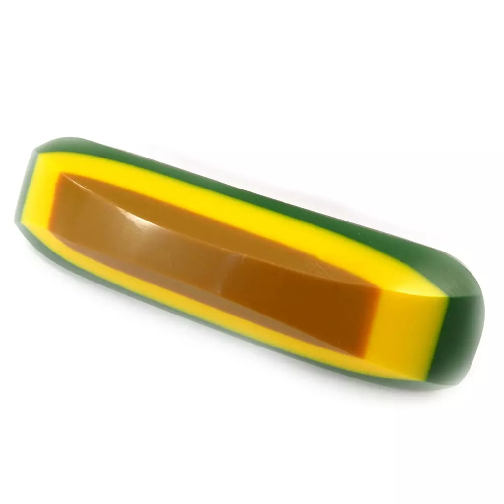 les trésors de lily Barrette résine 'Coloriage' vert jaune 11x3 cm [R7761]