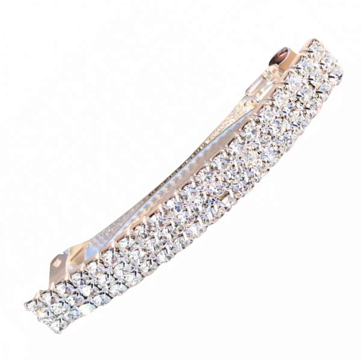 les trésors de lily Barrette strass 'Sissi' blanc argenté 70x8 mm [R7235]