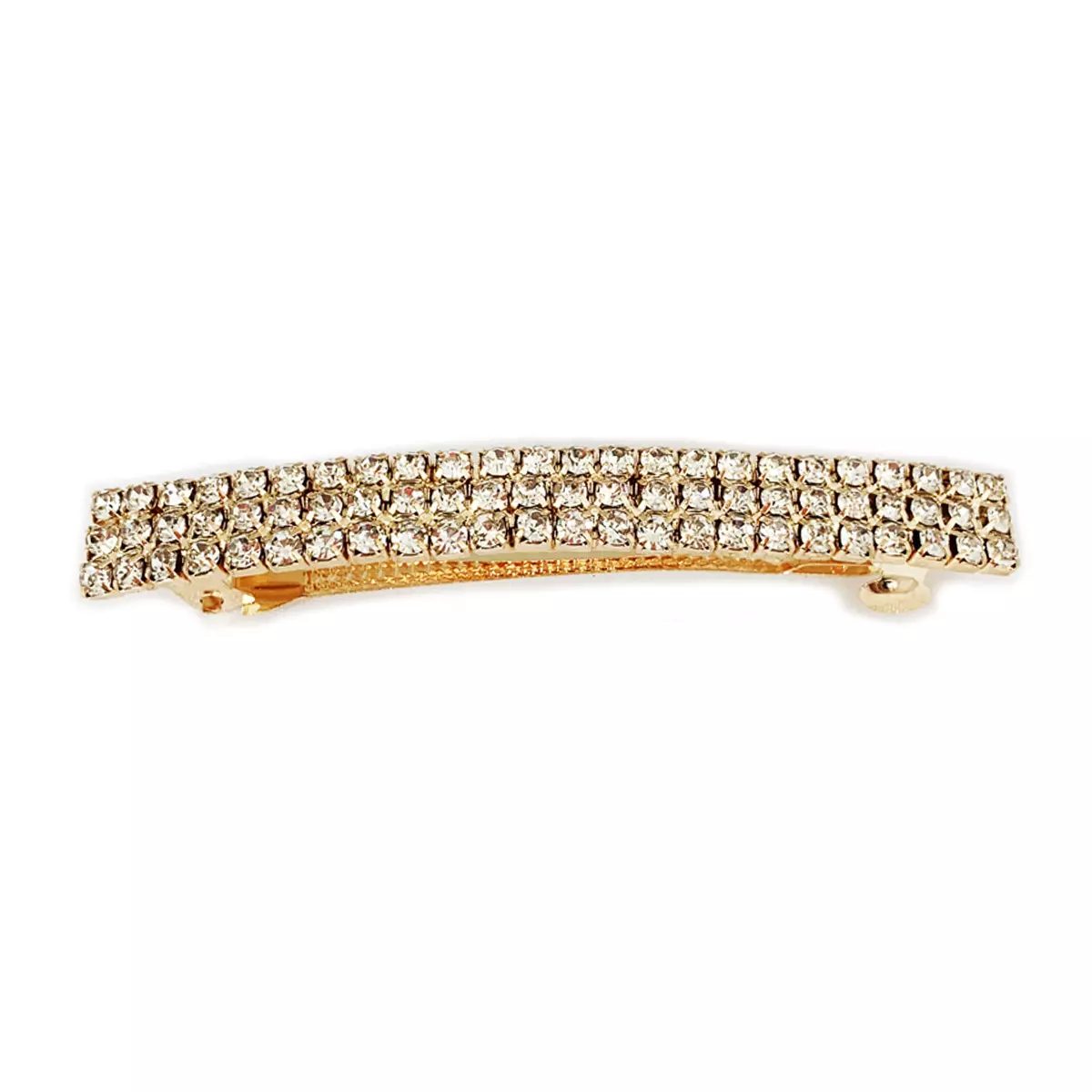 les trésors de lily Barrette strass 'Sissi' blanc doré 70x8 mm [R7236]
