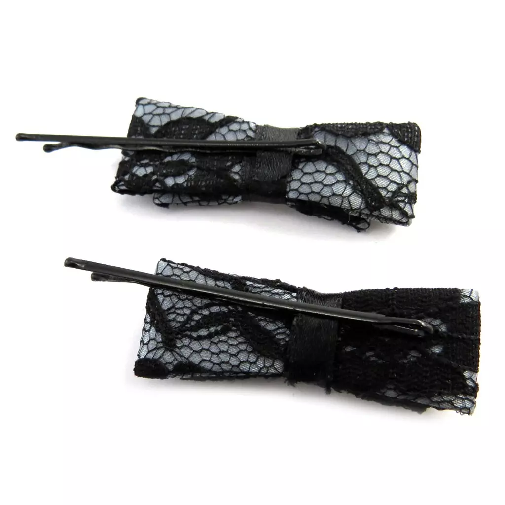 Les Trésors De Lily Barrettes Créateur 'Carmen' Dentelle Noir 80x20 Mm [M8171]