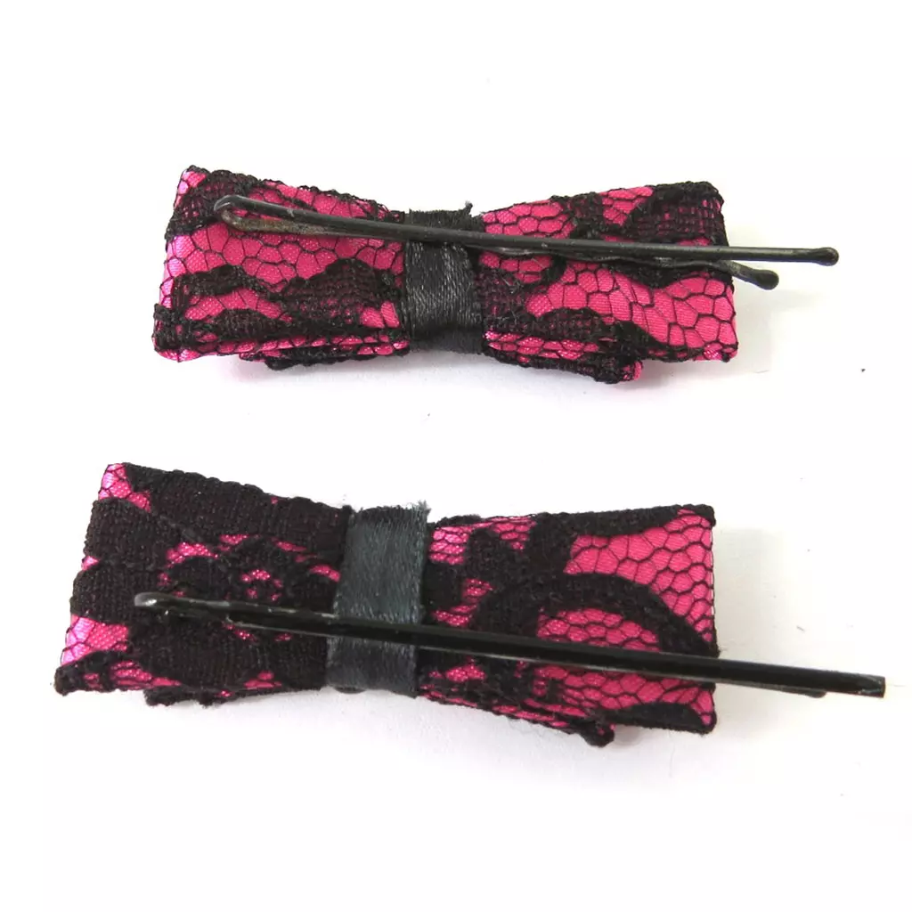 Les Trésors De Lily Barrettes Créateur 'Carmen' Dentelle Rose 80x20 Mm [M7566]