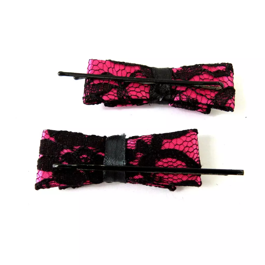 Les Trésors De Lily Barrettes Créateur 'Carmen' Dentelle Rose 80x20 Mm [M7566]
