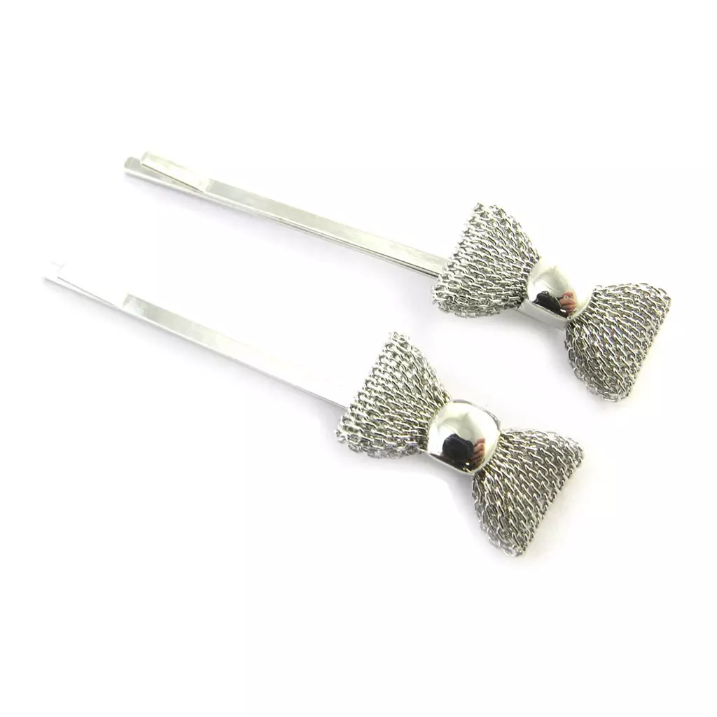 Les Trésors De Lily Barrettes Créateur 'Noeud Romantique' Argenté 64x12 Mm [M8173]