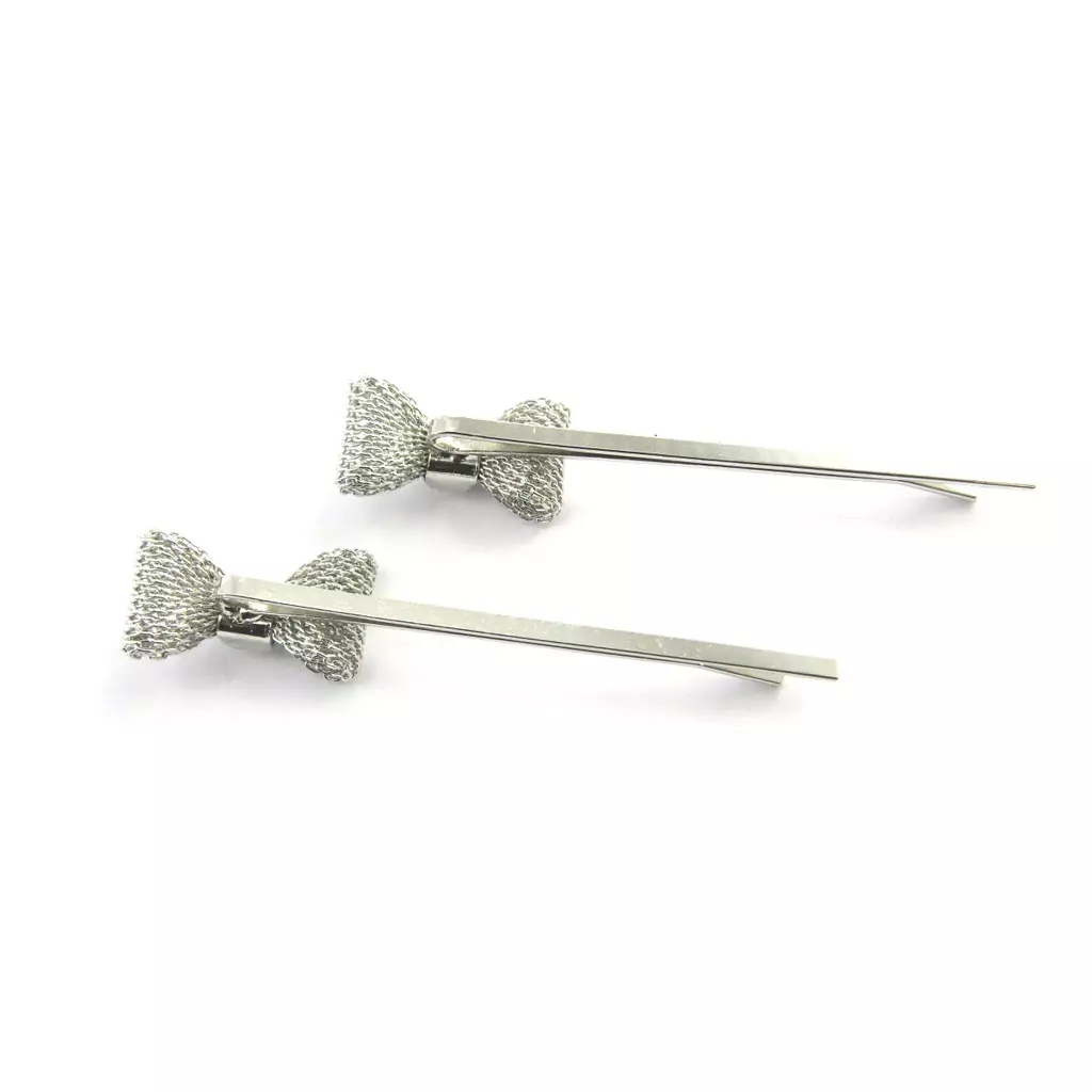 Les Trésors De Lily Barrettes Créateur 'Noeud Romantique' Argenté 64x12 Mm [M8173]
