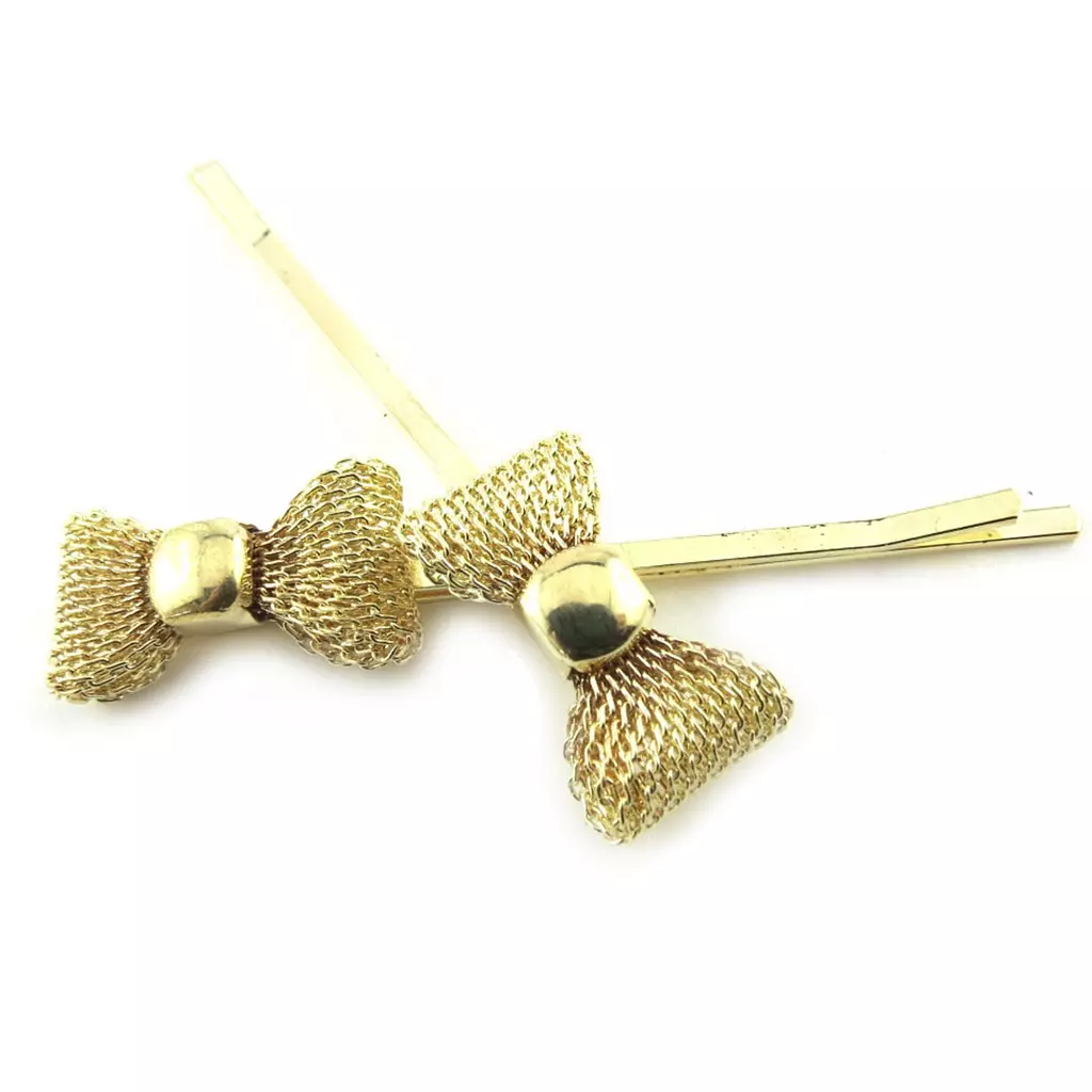 Les Trésors De Lily Barrettes Créateur 'Noeud Romantique' Doré 64x12 Mm [M7592]