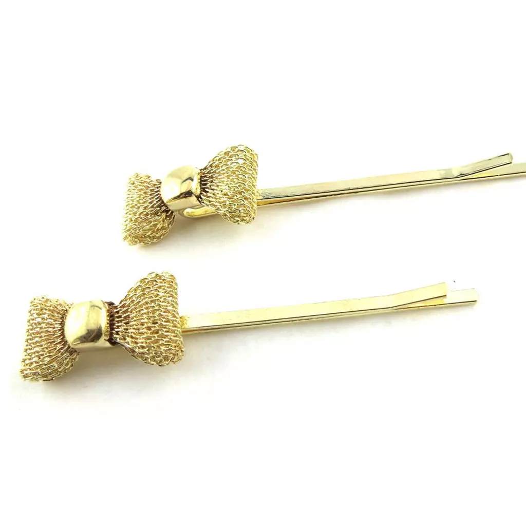 Les Trésors De Lily Barrettes Créateur 'Noeud Romantique' Doré 64x12 Mm [M7592]