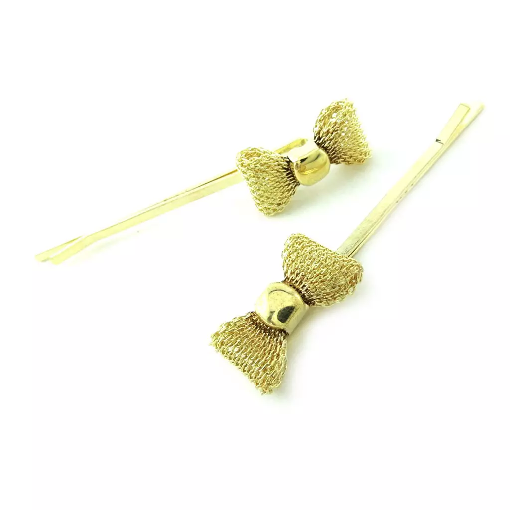 Les Trésors De Lily Barrettes Créateur 'Noeud Romantique' Doré 64x12 Mm [M7592]