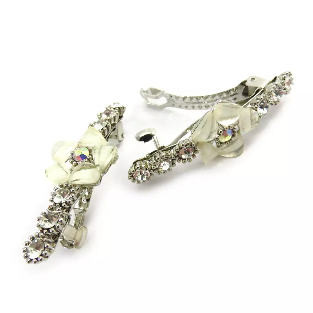 Les Trésors De Lily Barrettes Créateur 'Princesa' Blanc (cristal) 55x16 Mm [F8053]