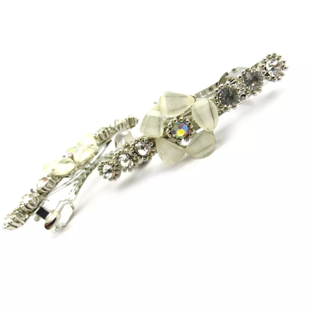 Les Trésors De Lily Barrettes Créateur 'Princesa' Blanc (cristal) 55x16 Mm [F8053]