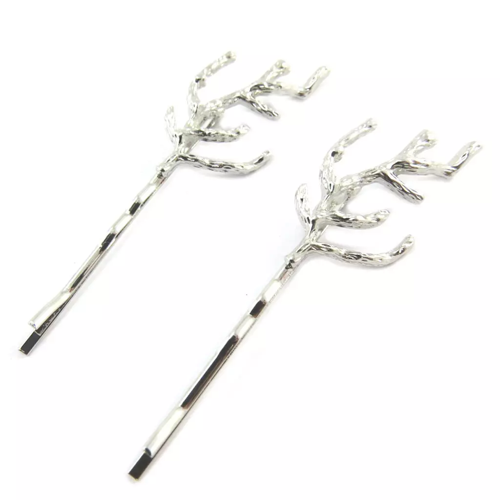 les trésors de lily Barrettes créateur 'Roots' argenté 65x2 cm [P3832]