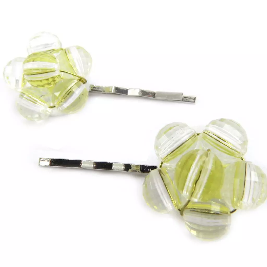 Les Trésors De Lily Barrettes Créateur 'Scarlett' Ivoire Doré 55x20 Mm [L6270]