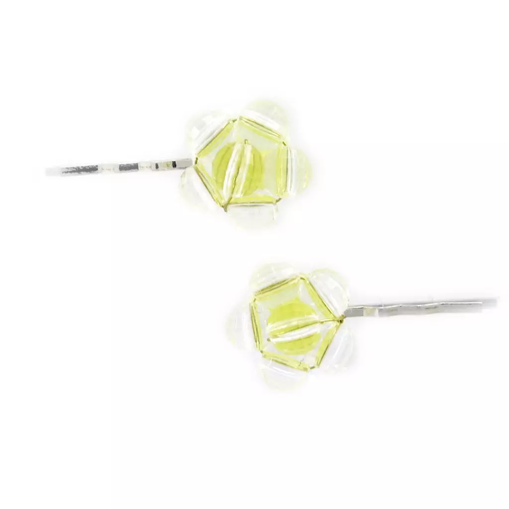 Les Trésors De Lily Barrettes Créateur 'Scarlett' Ivoire Doré 55x20 Mm [L6270]