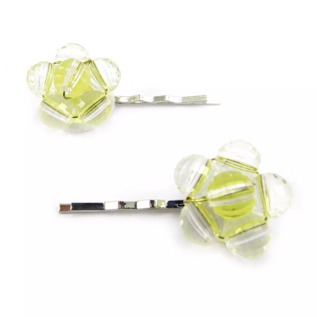 Les Trésors De Lily Barrettes Créateur 'Scarlett' Ivoire Doré 55x20 Mm [L6270]