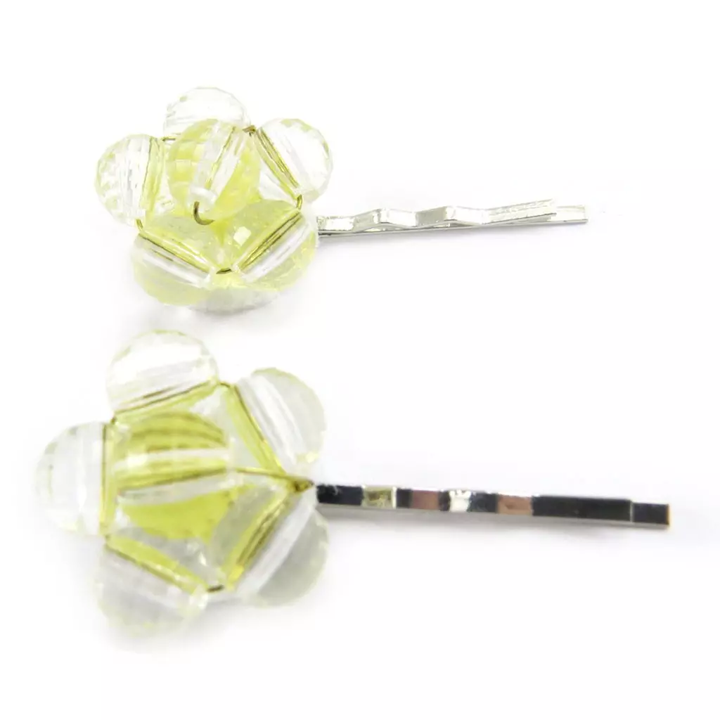 les trésors de lily Barrettes créateur 'Scarlett' ivoire doré 55x20 mm [L6270]