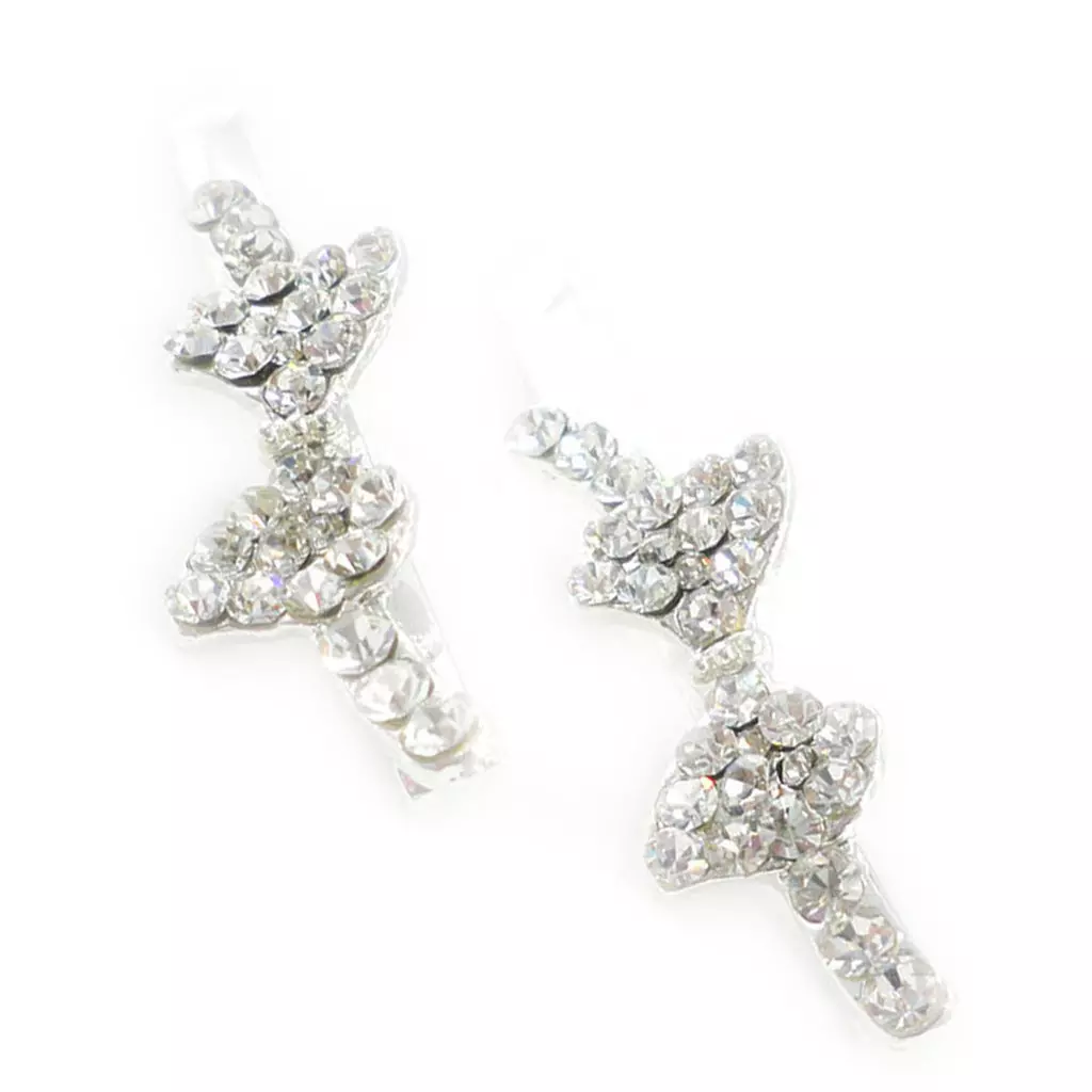 les trésors de lily Barrettes créateur 'Sissi' blanc 6 cm 40x12 mm [I9273]