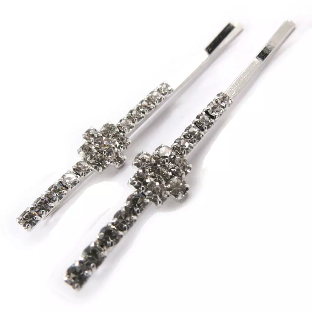 les trésors de lily Barrettes créateur 'Sissi' blanc 65x8 mm [K1034]