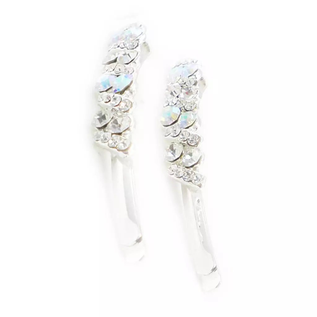 Les Trésors De Lily Barrettes Créateur 'Sissi' Blanc Boréal (cristal) 6 Cm [I9274]