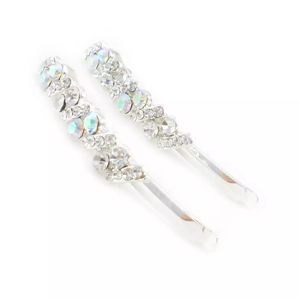 Les Trésors De Lily Barrettes Créateur 'Sissi' Blanc Boréal (cristal) 6 Cm [I9274]