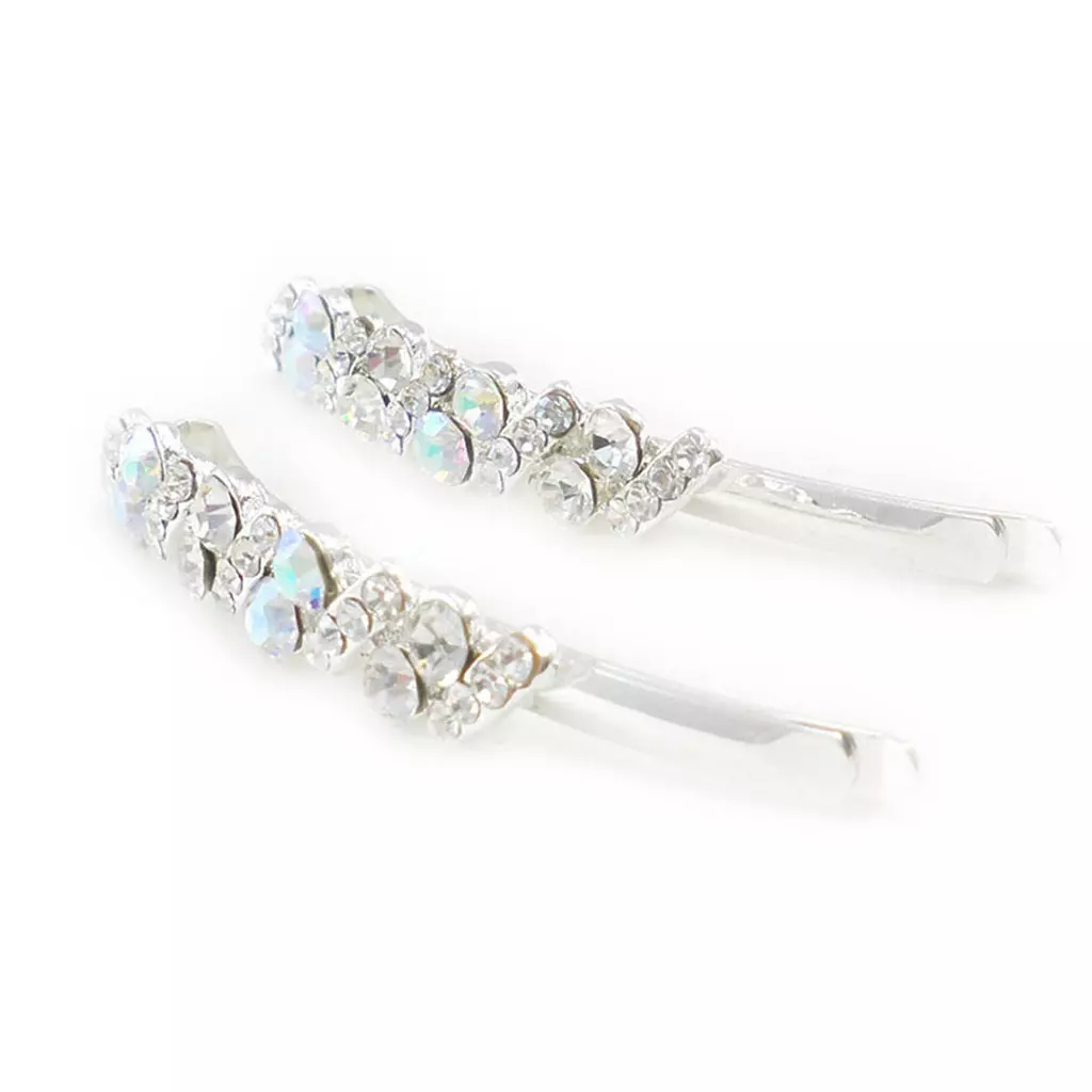 Les Trésors De Lily Barrettes Créateur 'Sissi' Blanc Boréal (cristal) 6 Cm [I9274]