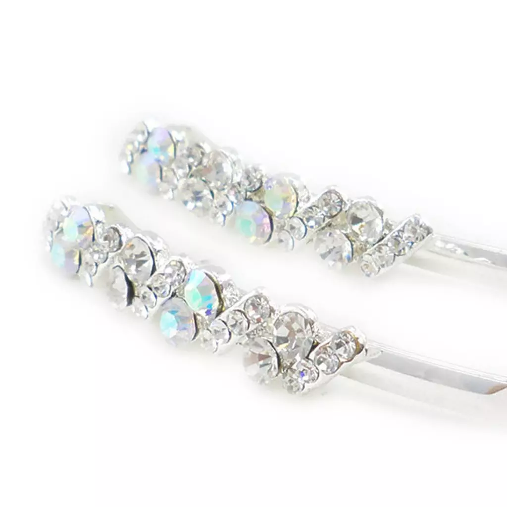 les trésors de lily Barrettes créateur 'Sissi' blanc boréal (cristal) 6 cm [I9274]