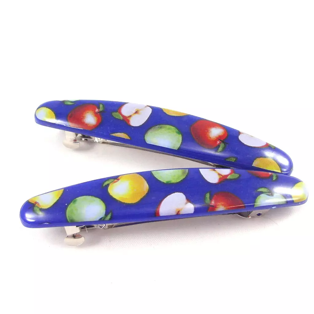 les trésors de lily Barrettes 'Le Monde de Coralie' bleu 7 cm [G4814]