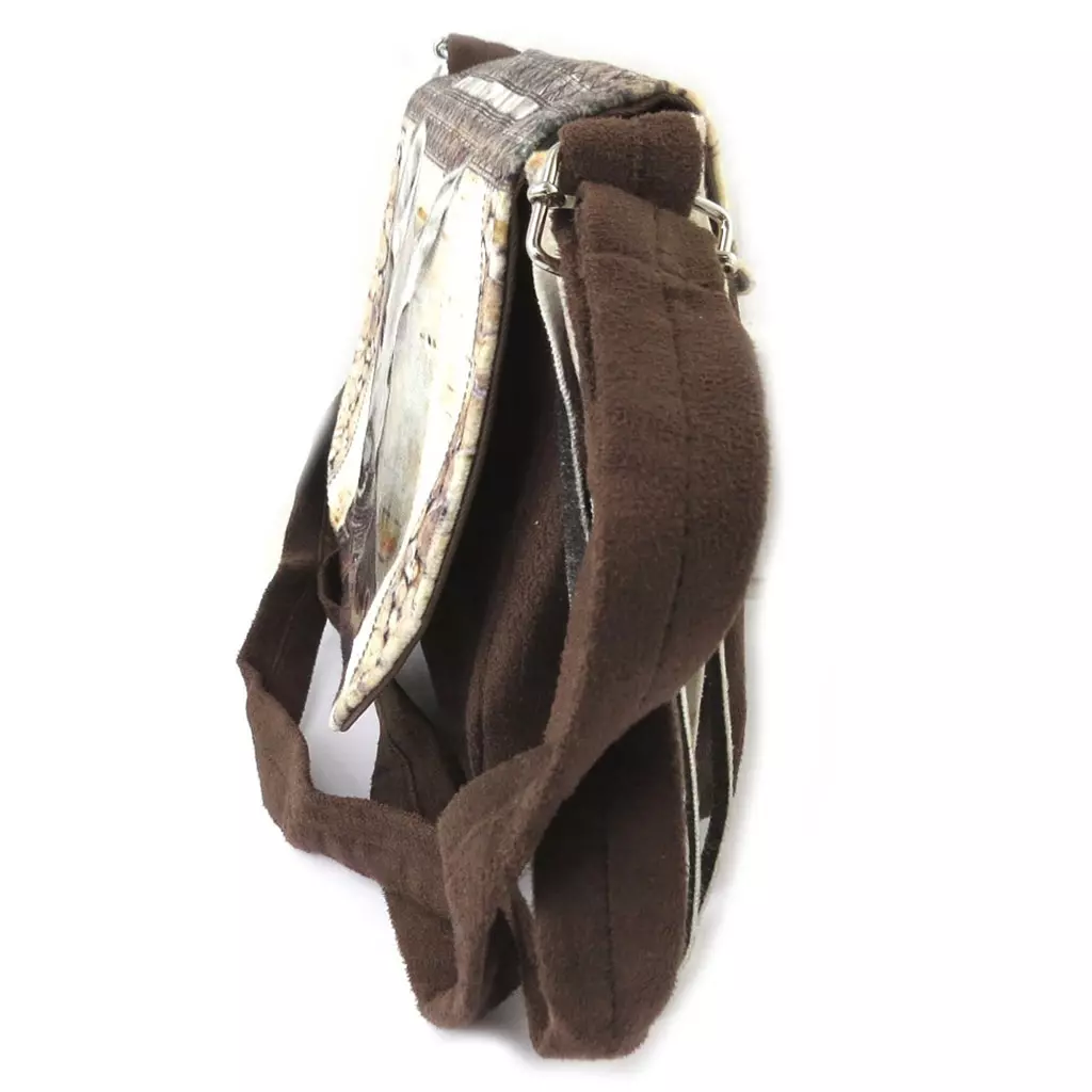 Les Trésors De Lily Besace à Franges 'Homme Daim' Beige Marron 21x18x55 Cm [N8751]