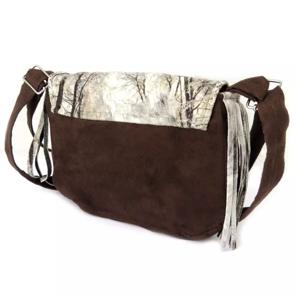 Les Trésors De Lily Besace à Franges 'Renard Sauvage' Beige Marron 21x18x55 Cm [N8600]