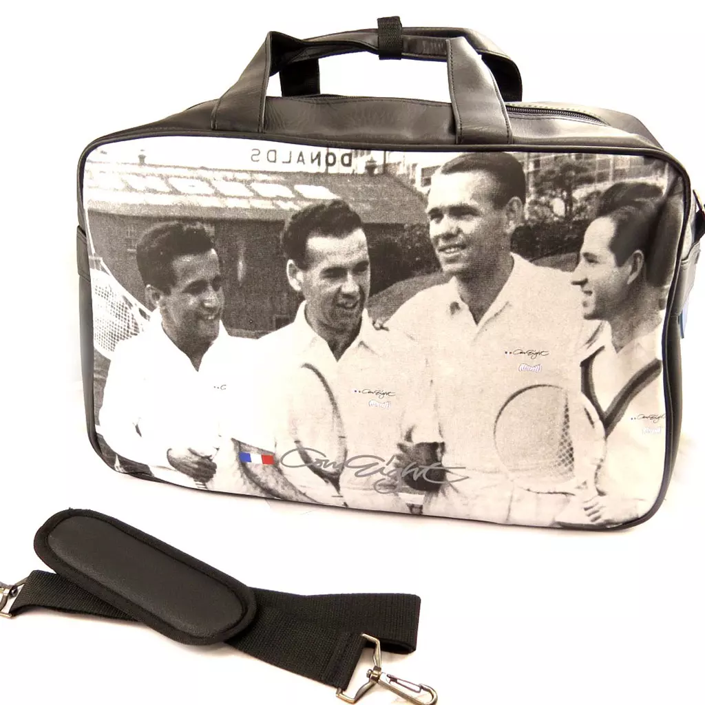 les trésors de lily Besace bandoulière 'Vintage Tennis' noir blanc [L4904]