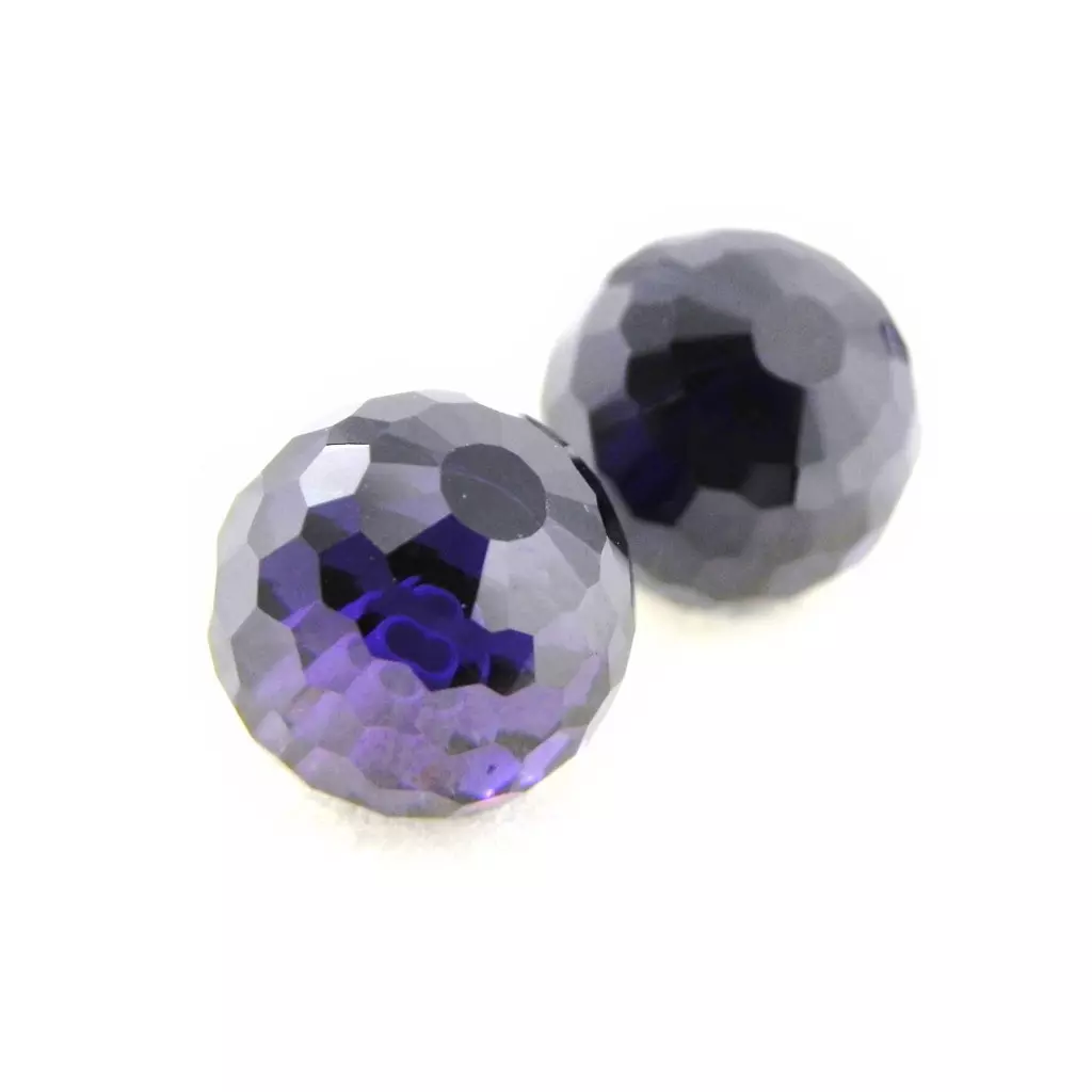 Les Trésors De Lily BO Argent 'Boules De Cristal' Améthyste Argenté 1 Cm [G1083]