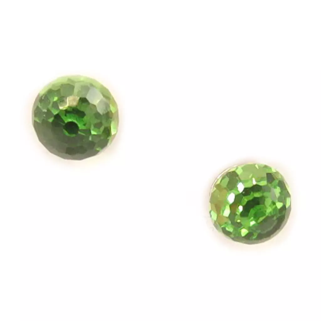 Les Trésors De Lily BO Argent 'Boules De Cristal' Vert [C4982]