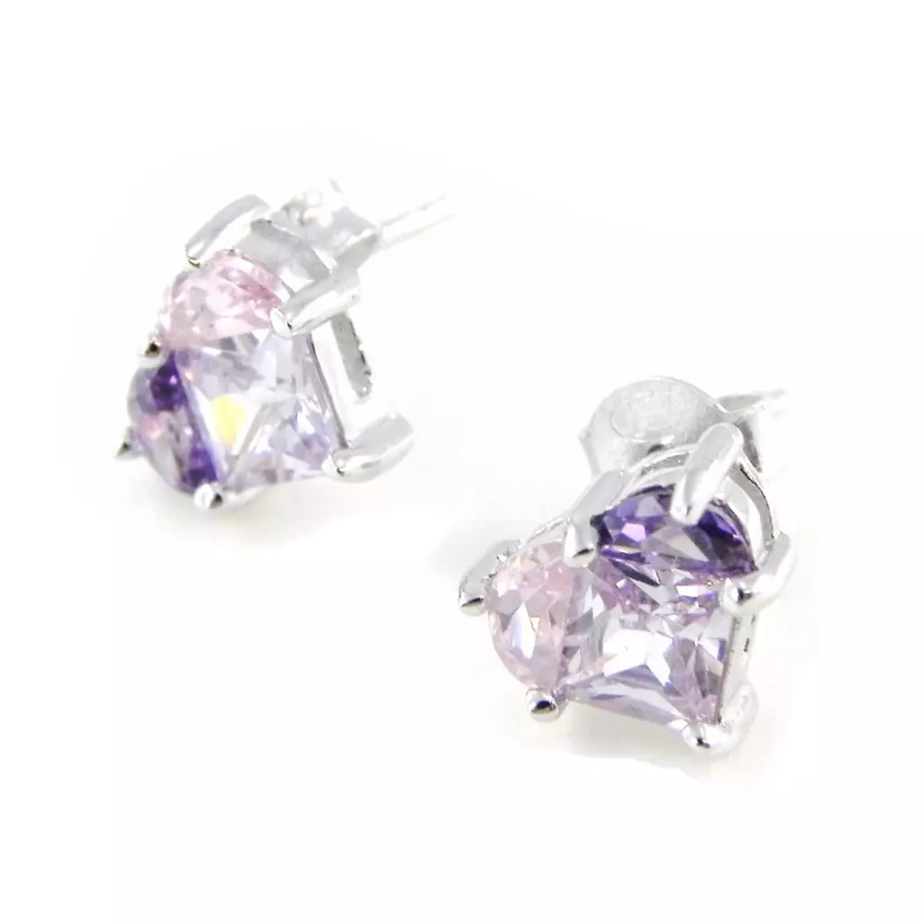 Les Trésors De Lily BO Argent 'Coeur Merveilles' Rose Violet [F6933]