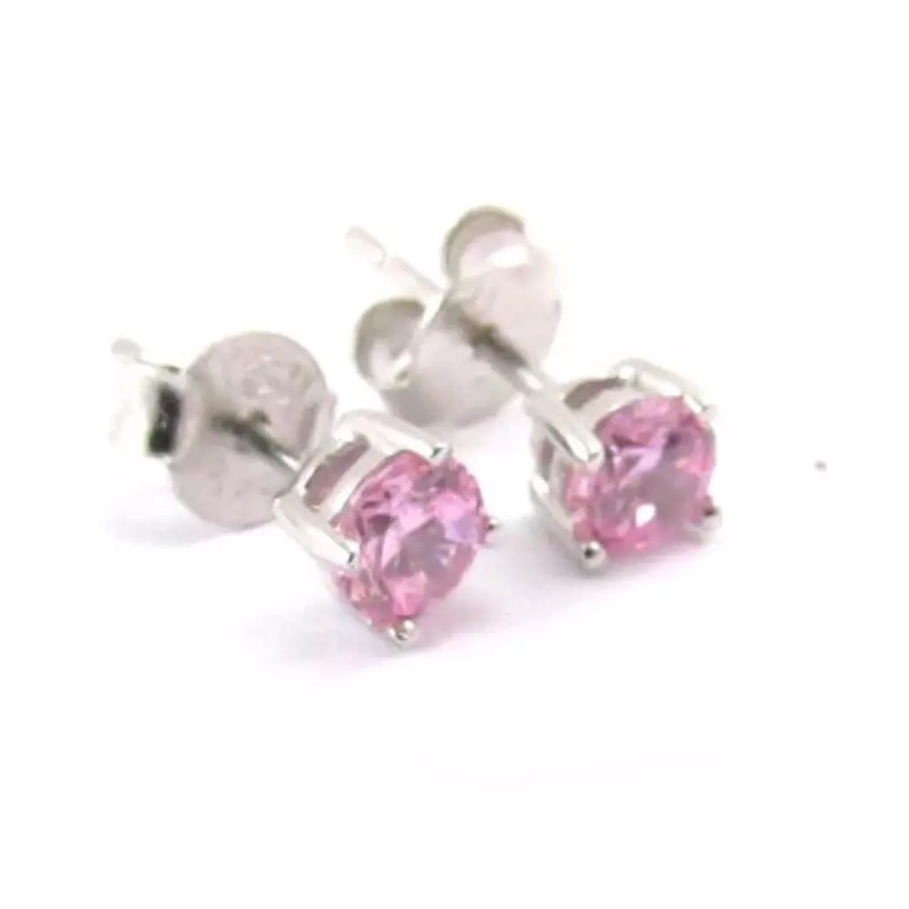 Les Trésors De Lily BO Argent 'Essentiel' Rose Argenté (rhodié) 4 Mm [J6945]