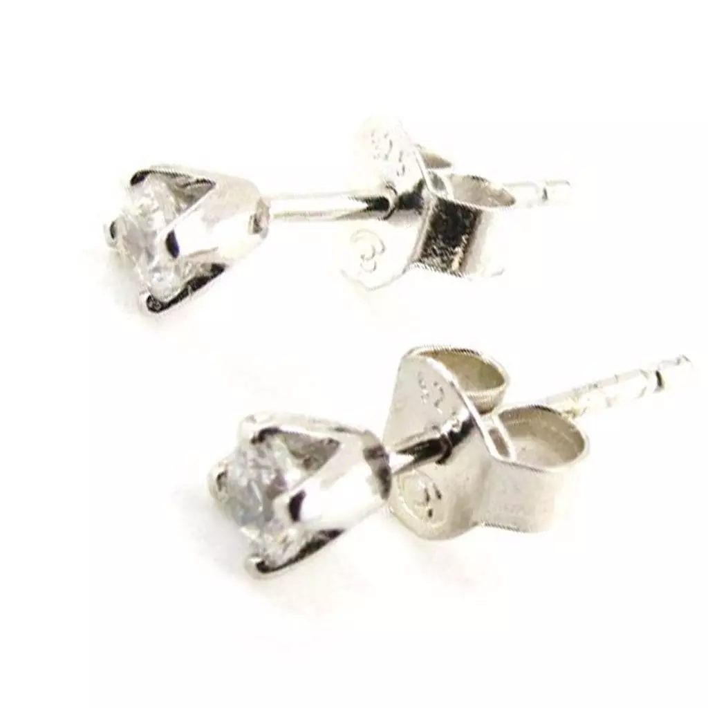 Les Trésors De Lily BO Argent 'Essentiel Tulipe' Blanc Argenté (rhodié) 3 Mm [B7599]