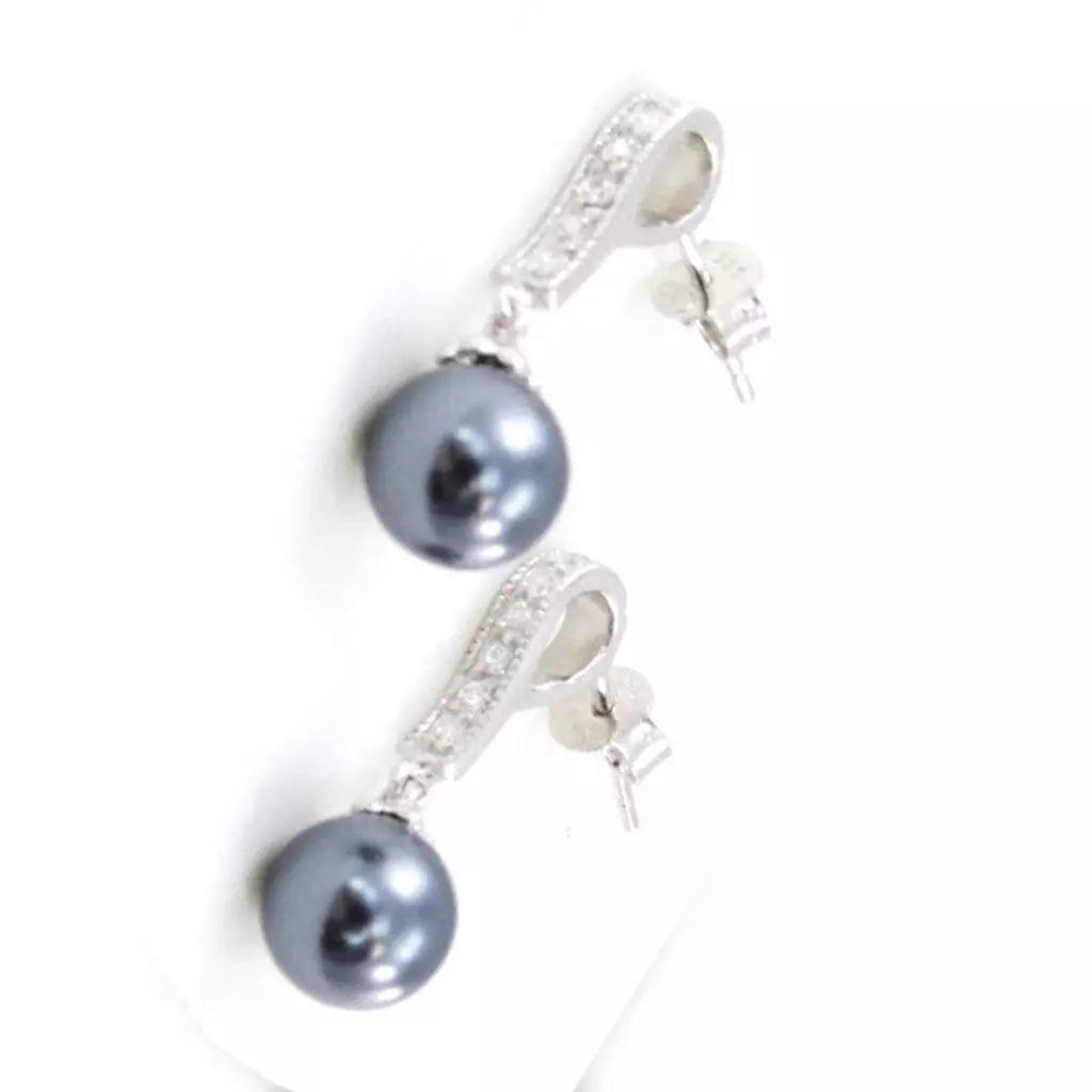 Les Trésors De Lily BO Argent 'Pearl Beauty' Gris Blanc [B9534]