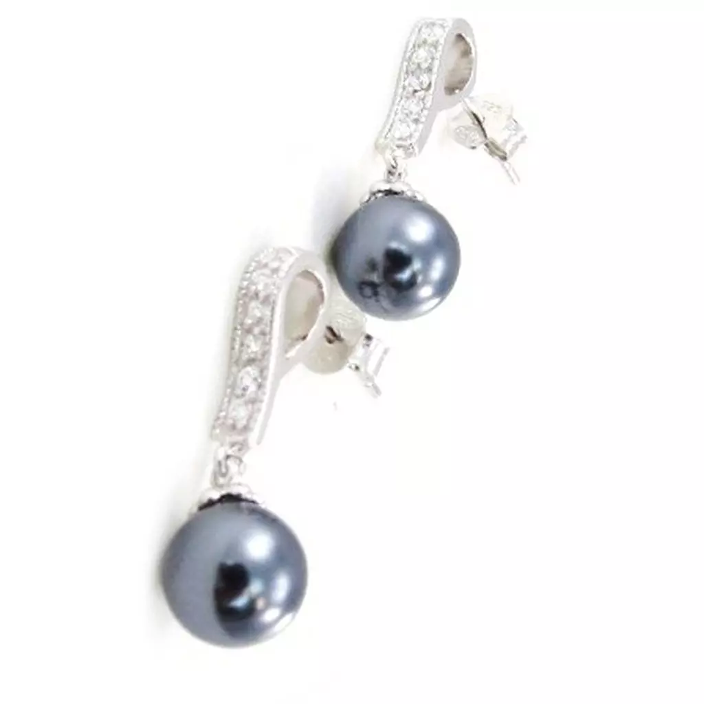 les trésors de lily BO Argent 'Pearl Beauty' Gris Blanc [B9534]